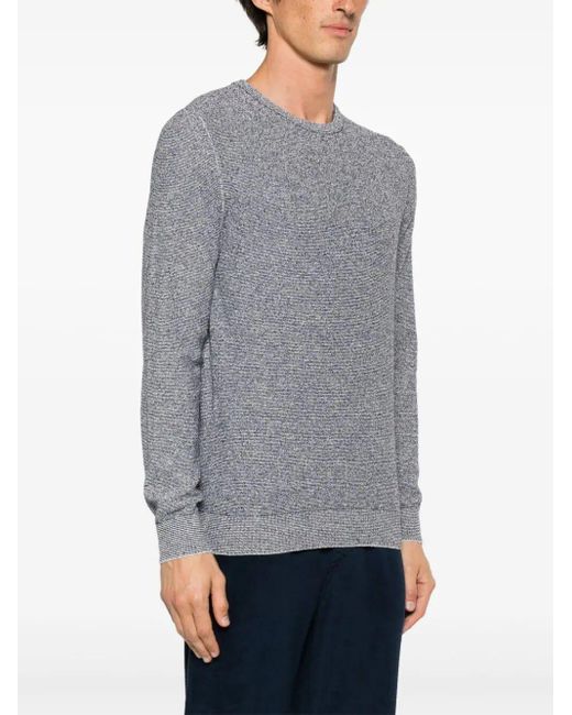 Zanone Gray Striped Sweater for men