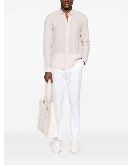 Michael Kors White Ls Linen T-Shirt for men