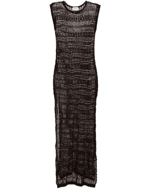 P.A.R.O.S.H. Black Long Cotton Net Dress