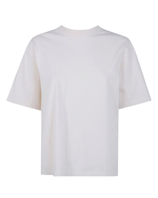Golden Goose Deluxe Brand White "W's" Boxi T-Shirt Cotton Jersey Logo Patch