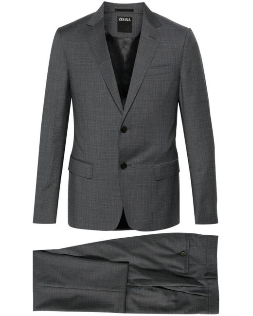 Zegna Gray Pure Wool Suit Clothing for men