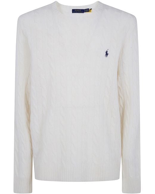 Polo Ralph Lauren White Sweater Long Sleeve "Pullover" for men
