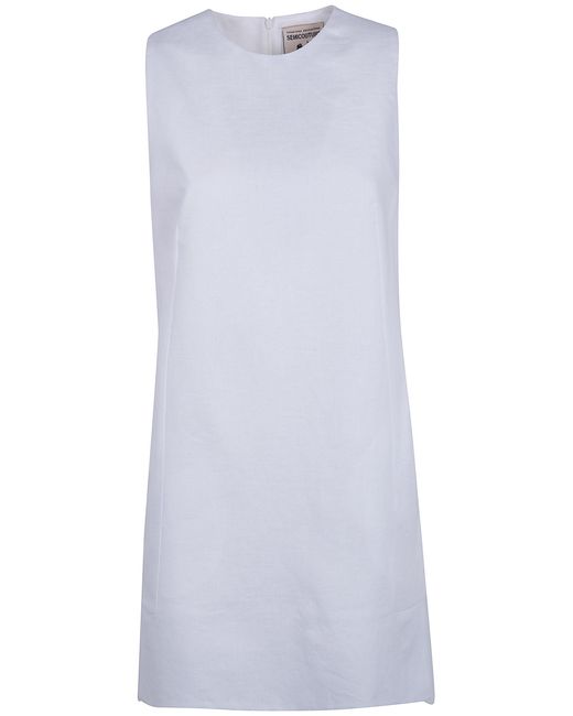 Semicouture White Linen Shorts Dress