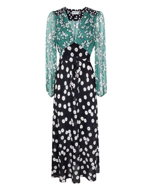 Rixo Green "Kaila" Dress City Floral Mix