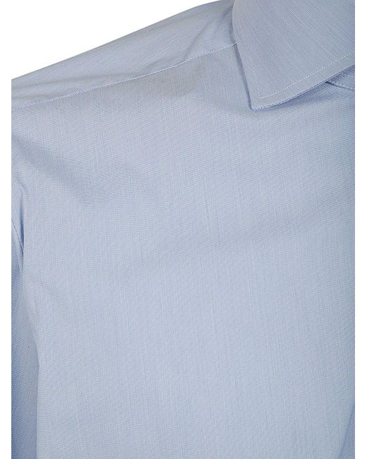 Barba Napoli Blue Neck Shirt for men