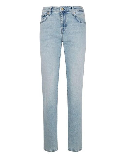 7 For All Mankind Blue 'Calie' Straight Frozen Jeans