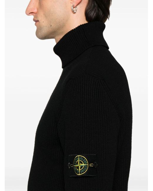 Stone Island Black Turtle Neck Jumper for men