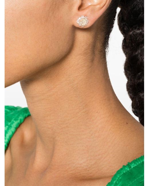 Simone Rocha White Mini Daisy Stud Earring Accessories