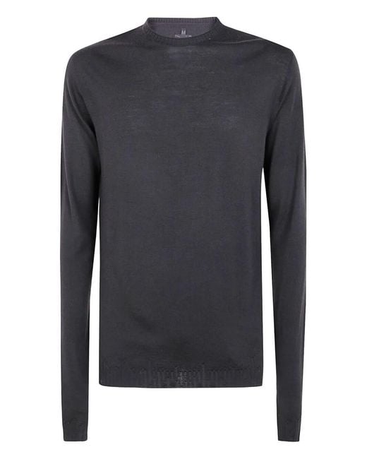 MD75 Blue Wool Crew Neck Sweater for men