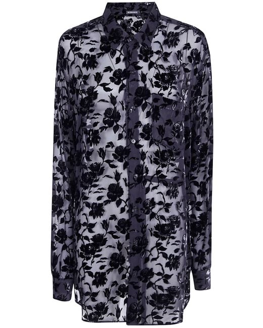 Ann Demeulemeester Blue Shirt Long High Comfort "Elisabeth"