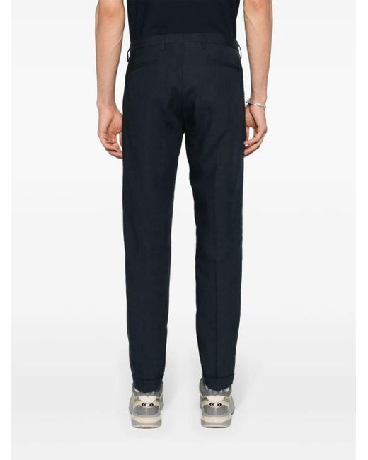 Paul Smith Blue Mid-rise Linen Chino Trousers for men