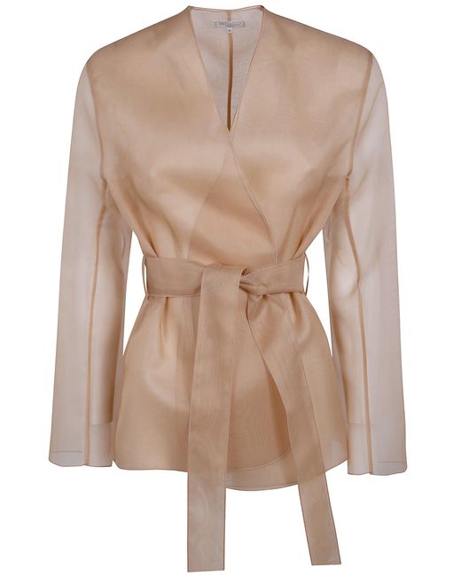 Antonelli Natural 'Elia' Organza Silk Belted Waist Coat