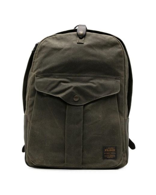 Filson Green Backpack Leather Strap "Journeyman" for men