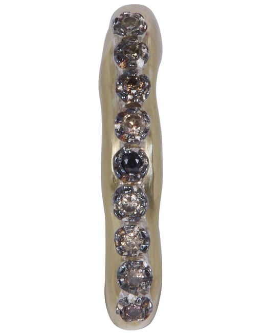 Rosa Maria White Poppy 5(9) Cu St Dia Co 8P Blk 1P Ring With Setting Sterlin