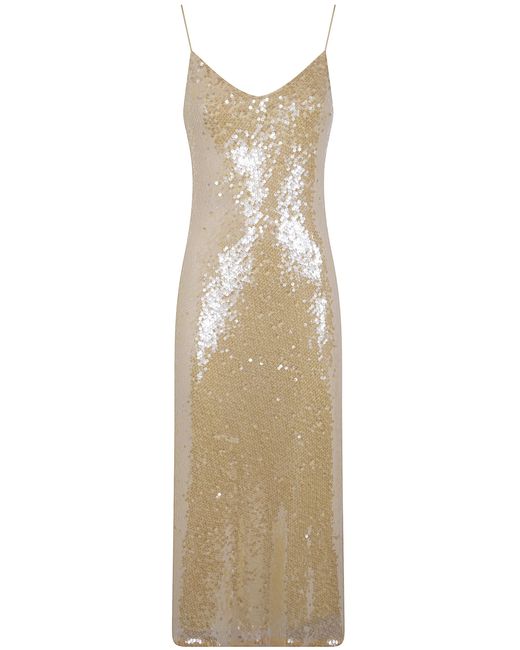 Ralph Lauren White Woven "Slip Dress" Midi Dress