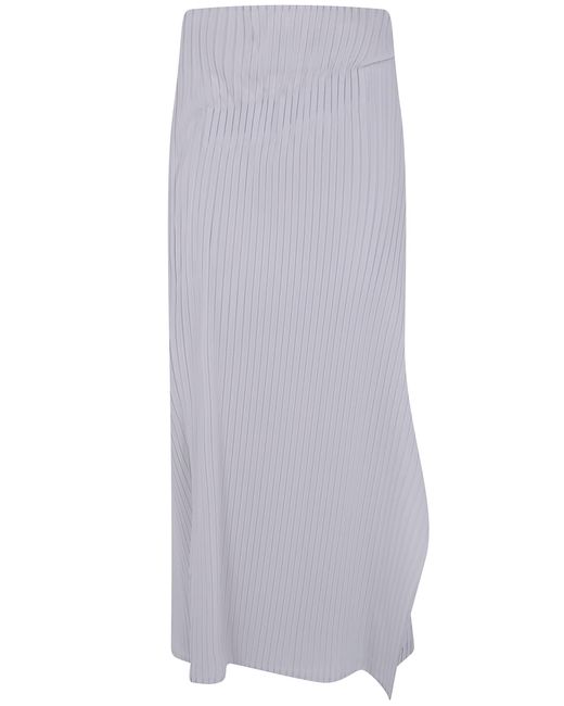 Issey Miyake White Skirt Pleated On Pleats