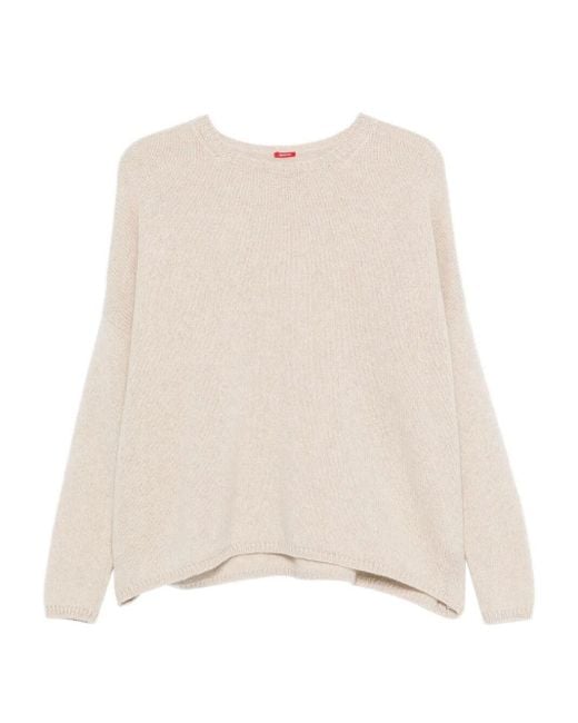 A PUNTO B Natural Round Neck Dropped Shoulders Relaxed Fit Sweater