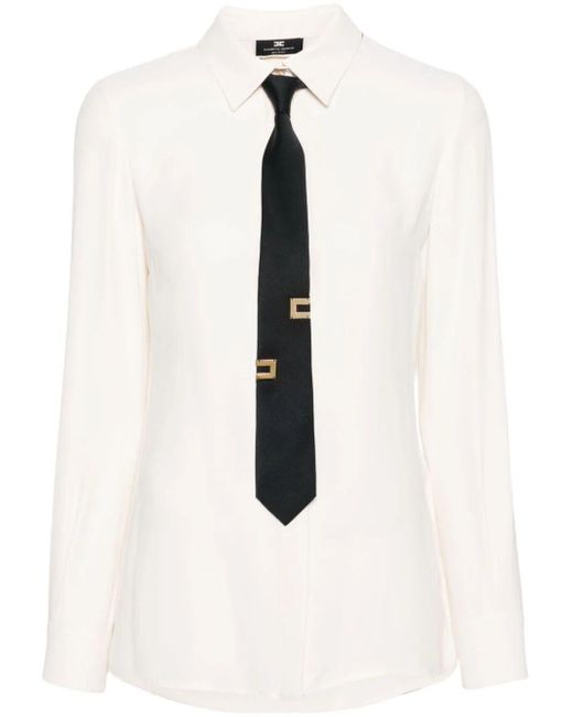 Elisabetta Franchi White Shirt With Tie