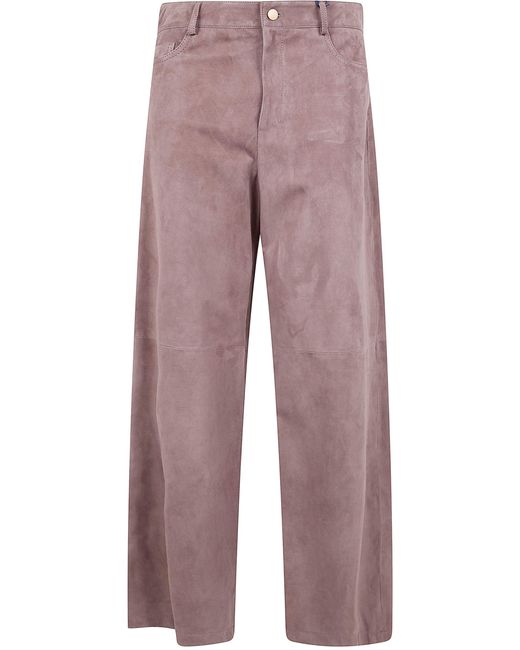 Max Mara Red "Smmfulmine" Suede Trousers