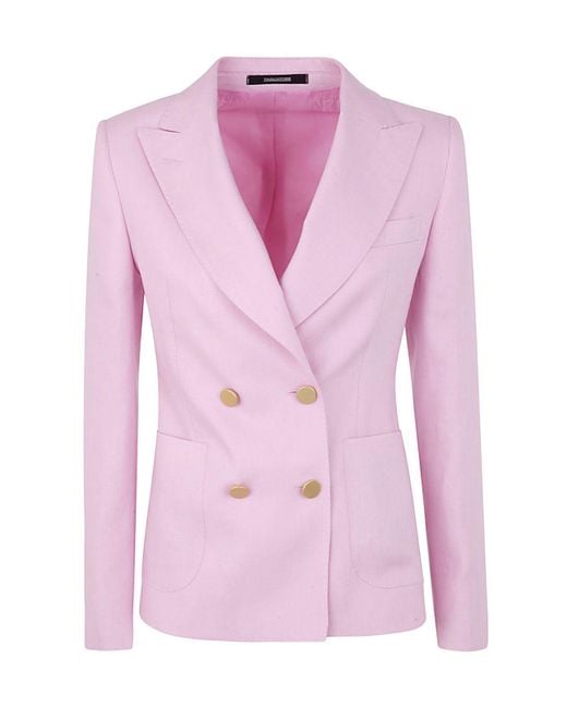 Tagliatore Pink Linen Suits Set