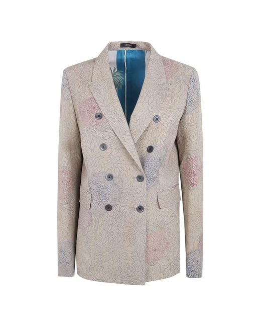Ibrigu Gray Double Breasted "Komon" Kimono Jacket