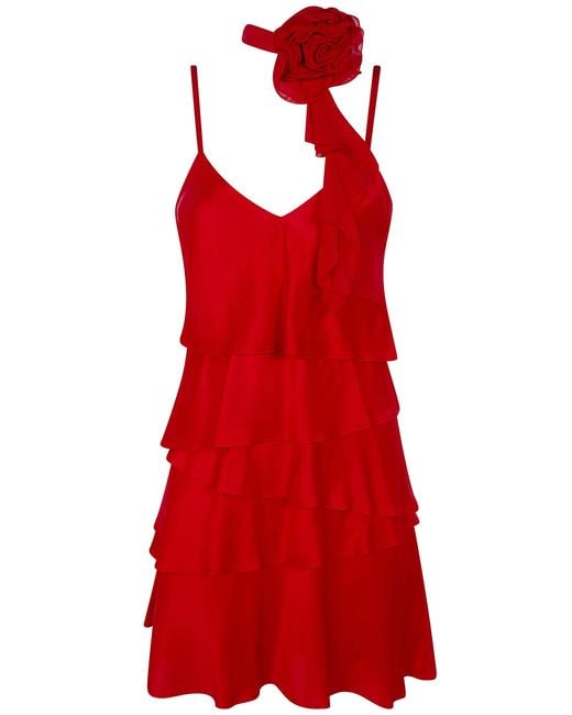Blugirl Blumarine Pink Satin Dress With Rouges