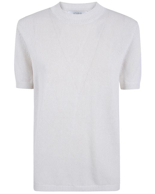 Studio Nicholson White Short Sleeve Top