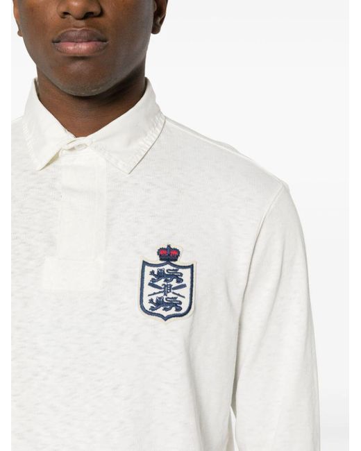 Polo Ralph Lauren White Long Sleeves Rugby Polo for men
