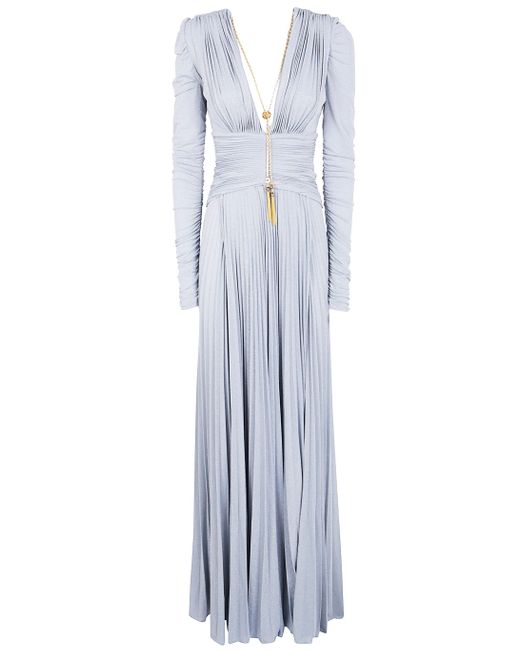 Ermanno Scervino Blue Long Sleeves Long Dress
