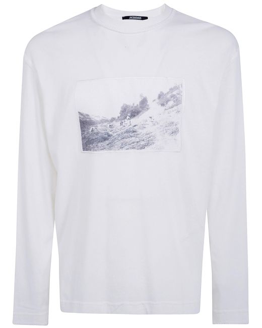 Jacquemus White "Le Tshirt Paysan Long Sleeves" T-Shirt for men