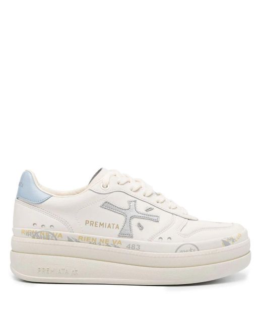 PREMIATA SNEAKERS White Micol Glitter Sneakers