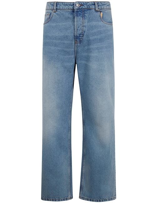 AMI Blue Wide Leg Jeans for men