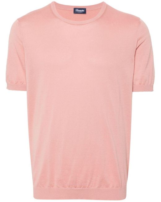 Drumohr Pink 3/4 Sleeves Sweater for men