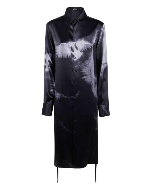 Ann Demeulemeester Blue "Rada" High Comfort Shirt With Drawstrings
