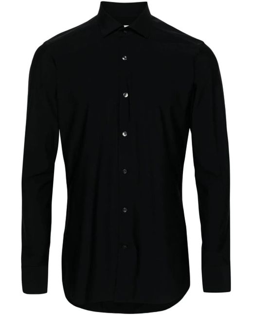 Tintoria Mattei 954 Black Bi Stretch Shirt for men
