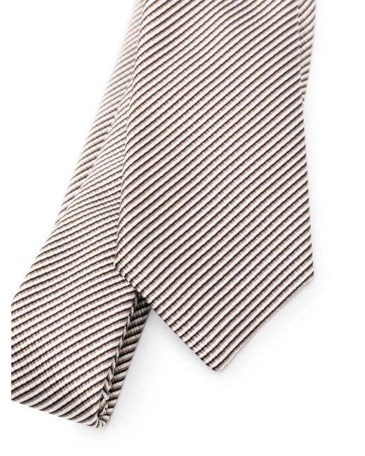 Giorgio Armani Gray Striped Satin Tie for men