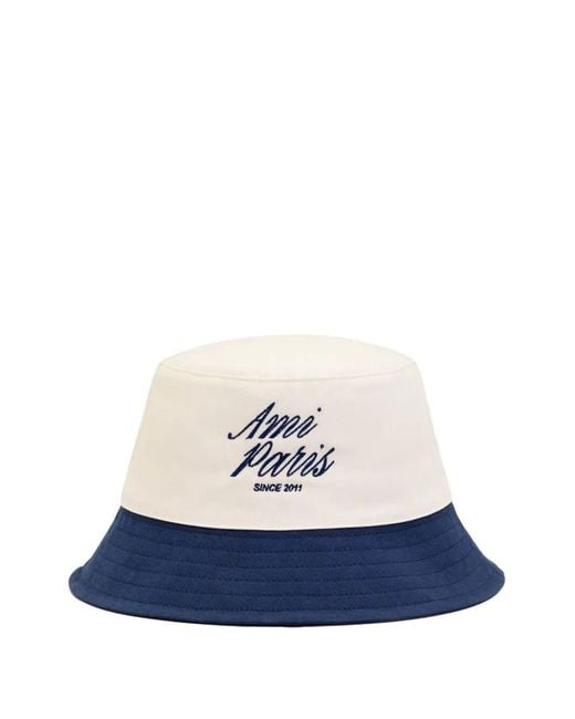 AMI Blue Bicolor "Ami Paris" Hat for men