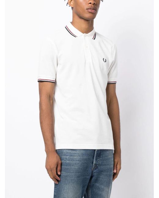 Fred Perry White Fp Twin Tipped Shirt for men