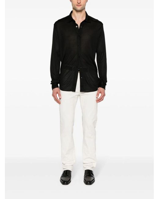 Tom Ford Black Cut And Sewn Long Sleeve Shirt for men