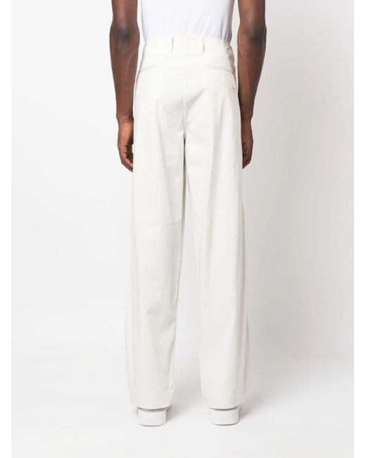 Emporio Armani White Sustainable Collection Straight-leg Trousers for men