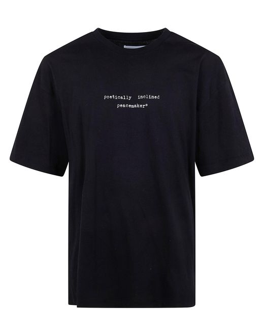 Oamc Peacemaker Black Loose Fit T-Shirt "Landart 02 Print" for men