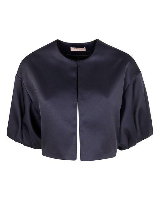 Twinset Blue Cropped Jacket