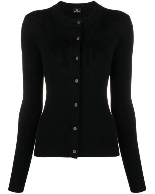 PS by Paul Smith Black Knitted Buttoned Cardigan