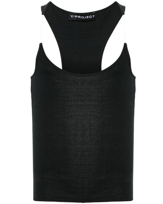 Y. Project Invisible Strap Tank Top in Black | Lyst