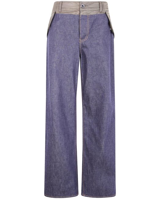 Sacai Blue Wide Leg Denim Pants