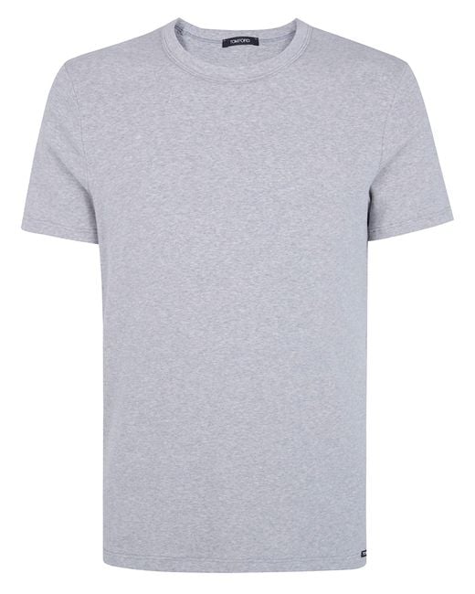 Tom Ford Gray T-Shirt Crewneck Cotton Stretch Jersey for men