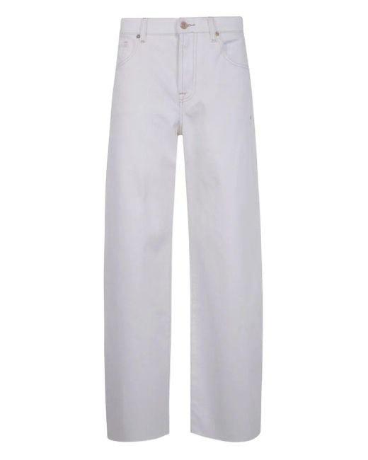 7 For All Mankind White "Bonnie Curvilinear" Jeans