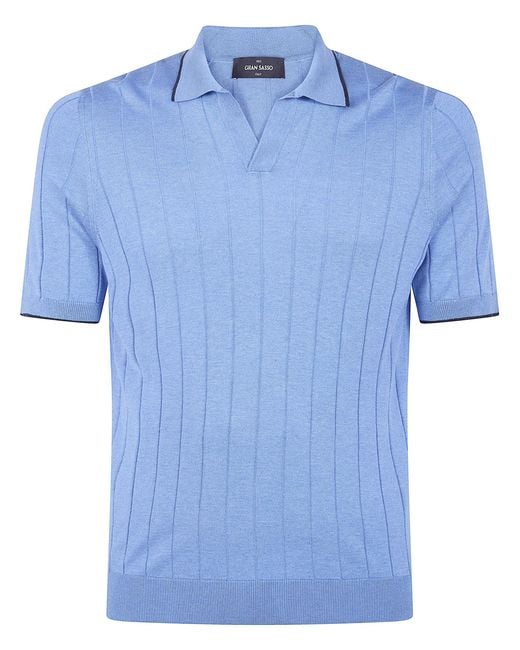Gran Sasso Blue Tennis Skipper Short Sleeves Polo Shirt for men