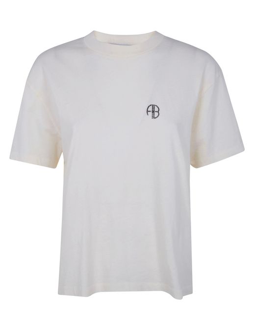 Anine Bing White Wagner Tee Soft Stencil