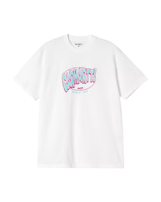 Carhartt White Ss Hot Script T-Shirt for men